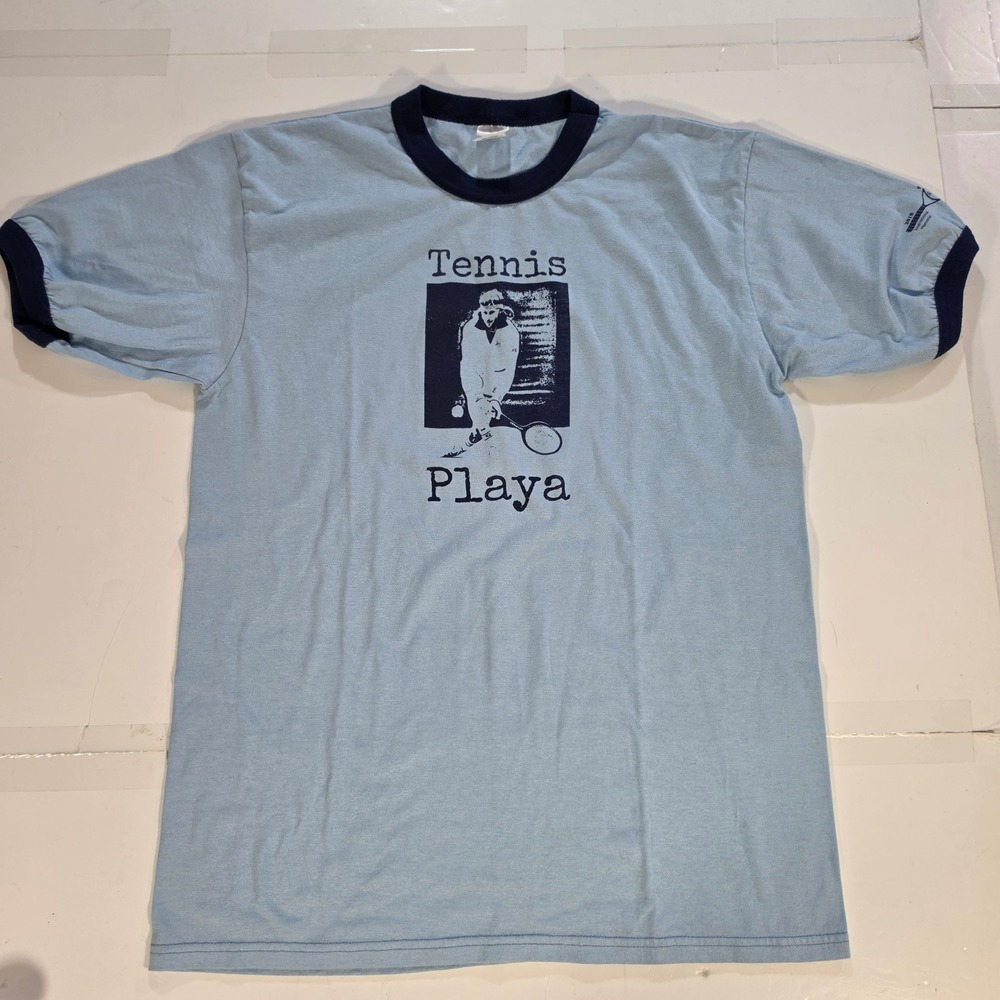 Augusta Sportswear Tennis Playa Ringer T-Shirt Mens Large Blue 2018 Tournament
